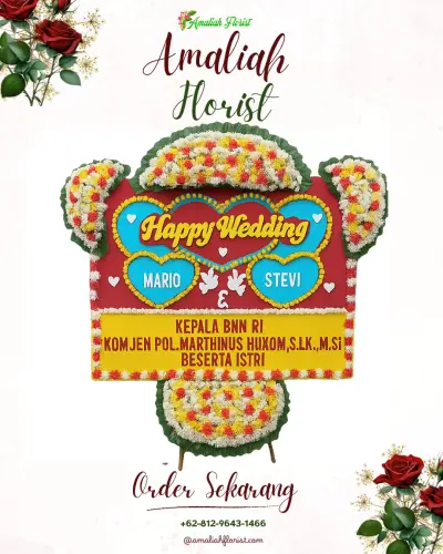 Karangan Papan Bunga Pernikahan di Seminyak